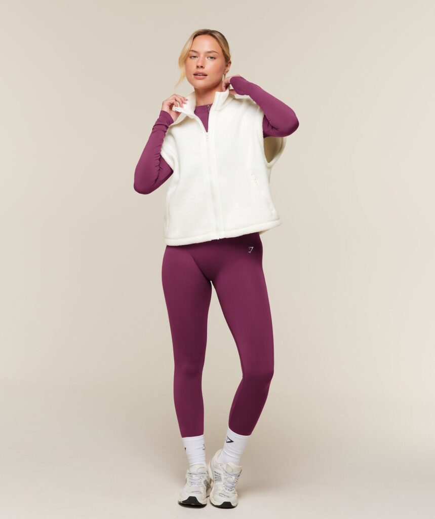 Куртка Gymshark Sherpa Gilet - Soft White