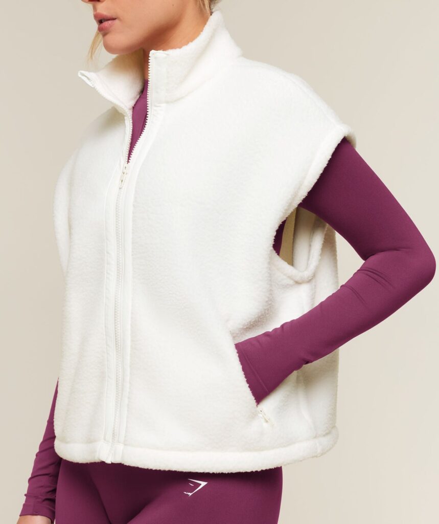 Куртка Gymshark Sherpa Gilet - Soft White