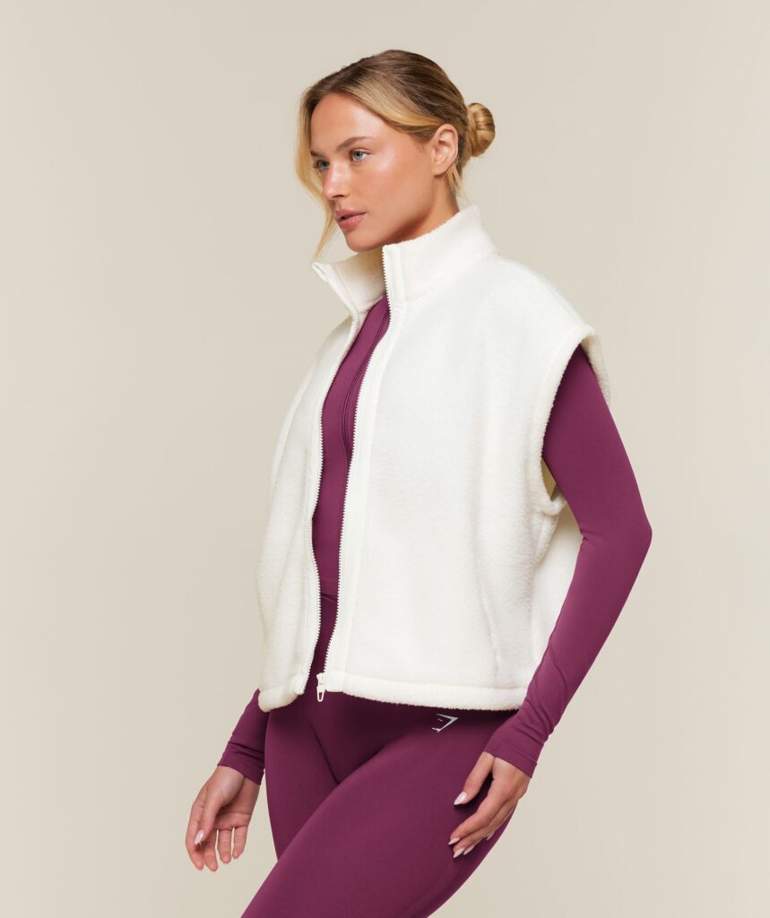 Куртка Gymshark Sherpa Gilet - Soft White