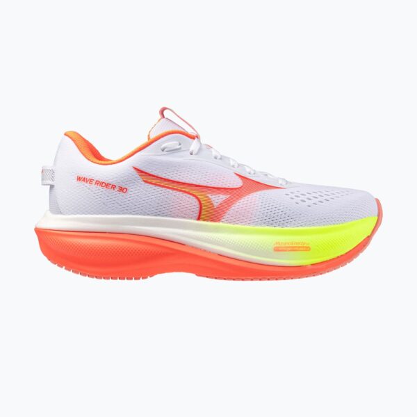 Женские кроссовки для бега Mizuno Wave Rider 30 white/flamingo coral/lime pulp
