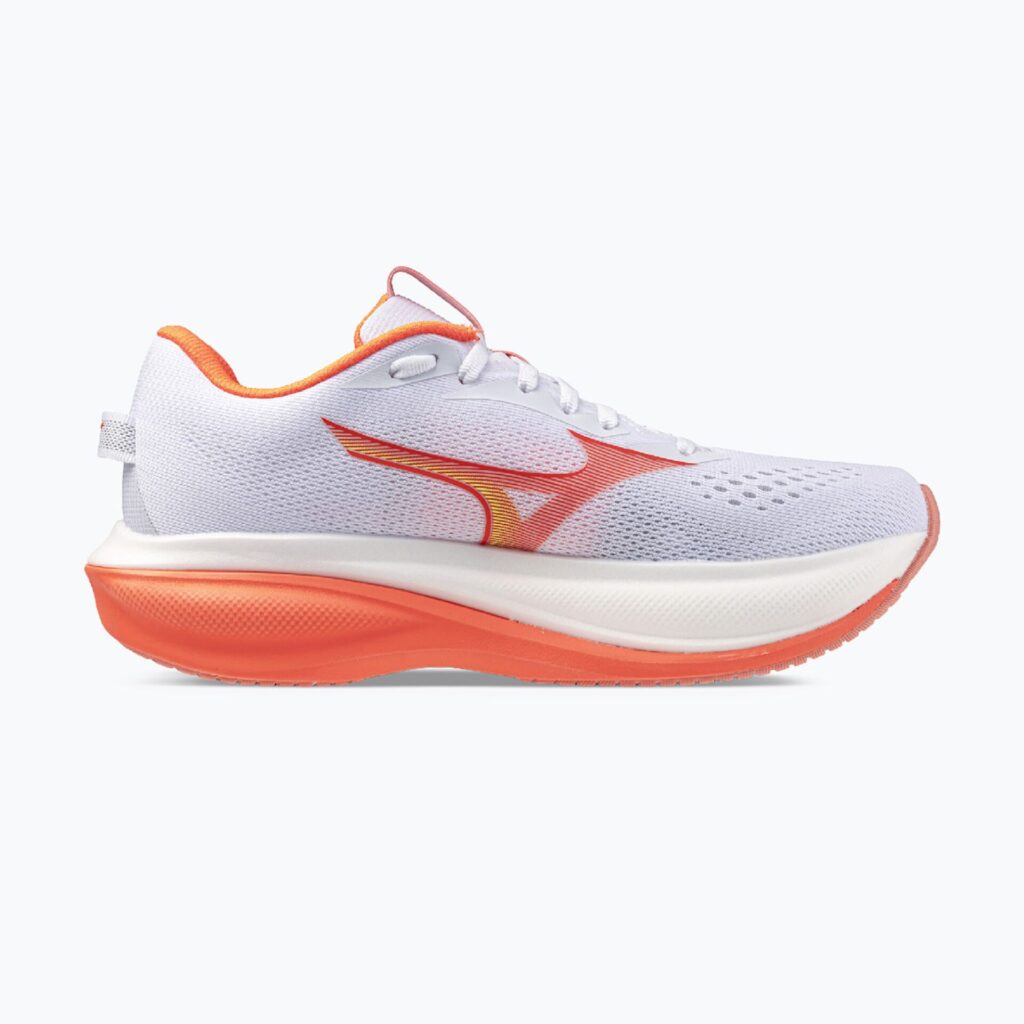 Женские кроссовки для бега Mizuno Wave Rider 30 white/flamingo coral/lime pulp