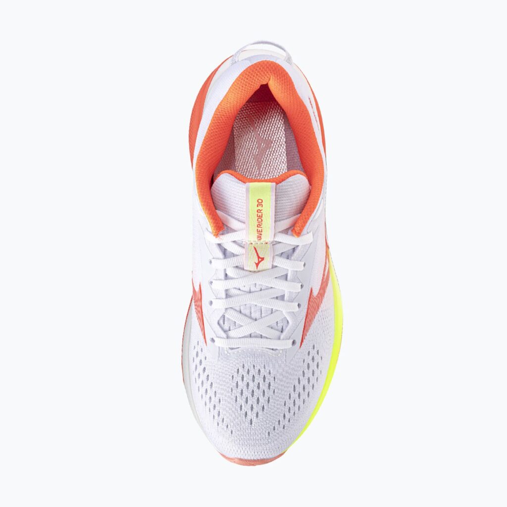 Женские кроссовки для бега Mizuno Wave Rider 30 white/flamingo coral/lime pulp