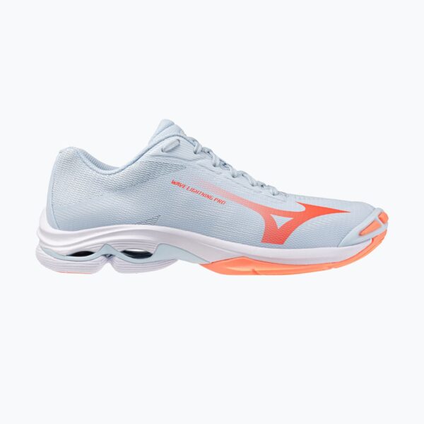 Женские волейбольные кроссовки Mizuno Wave Lightning Pro blue finch/lava orange/flamingo coral