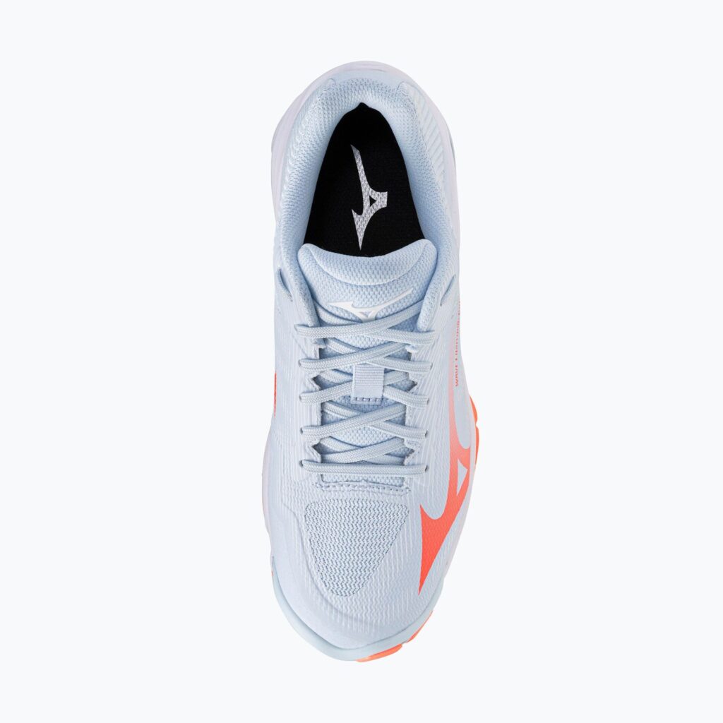 Женские волейбольные кроссовки Mizuno Wave Lightning Pro blue finch/lava orange/flamingo coral