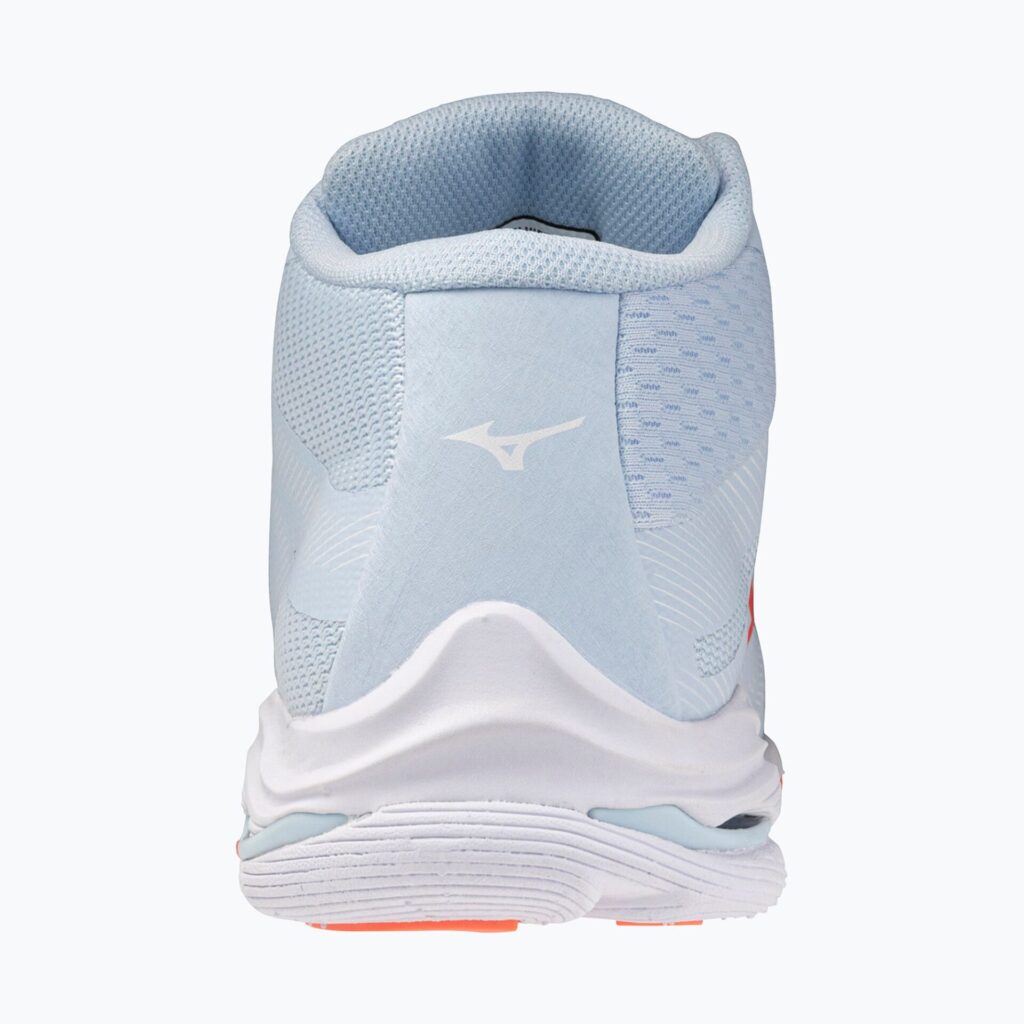 Женские волейбольные кроссовки Mizuno Wave Lightning Pro Mid blue finch/lava orange/flamingo coral