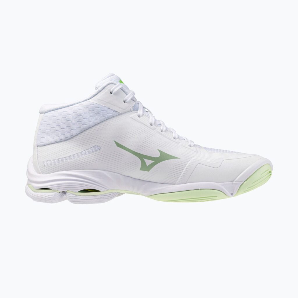 Женские волейбольные кроссовки Mizuno Wave Lightning Pro Mid white/aqua gray/ambrosia