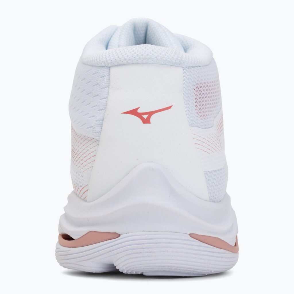 Женские волейбольные кроссовки Mizuno Wave Lightning Pro Mid white/rose elegance/lava falls