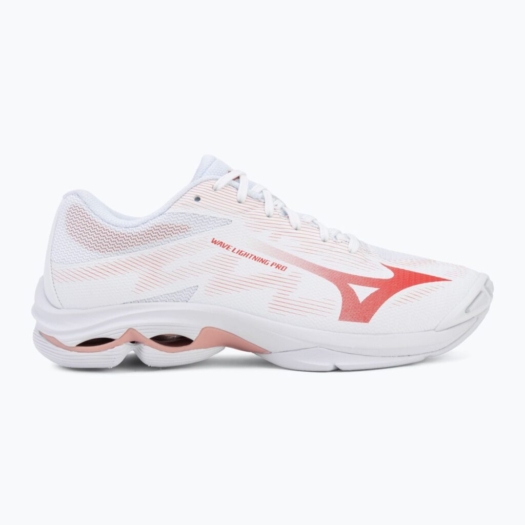 Женские волейбольные кроссовки Mizuno Wave Lightning Pro white/rose elegance/lava falls