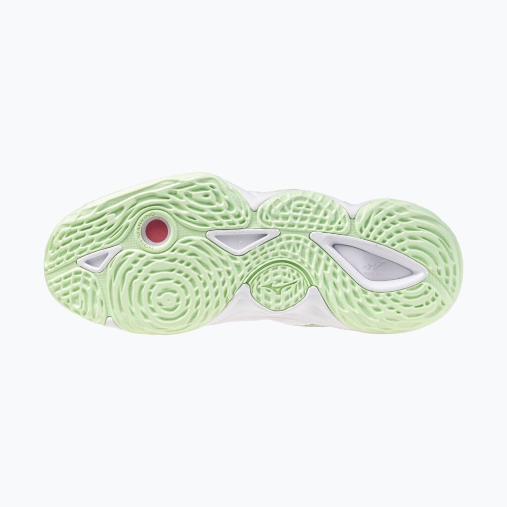 Женские волейбольные кроссовки Mizuno Wave Momentum Elite Mid white/balsam green/ambrosia
