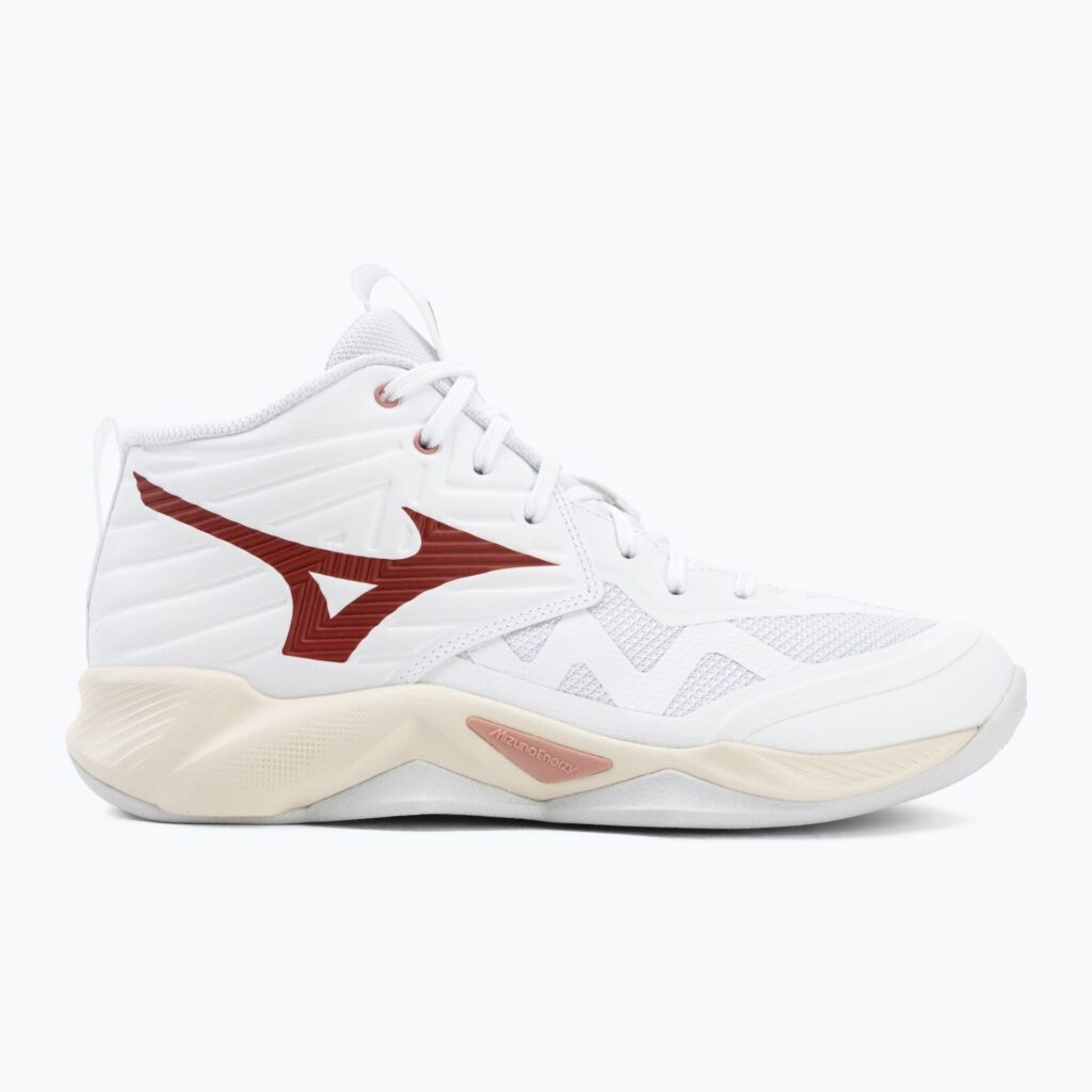 Женские волейбольные кроссовки Mizuno Wave Momentum Pro Mid white/rose elegance/lava falls