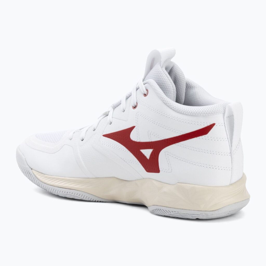 Женские волейбольные кроссовки Mizuno Wave Momentum Pro Mid white/rose elegance/lava falls
