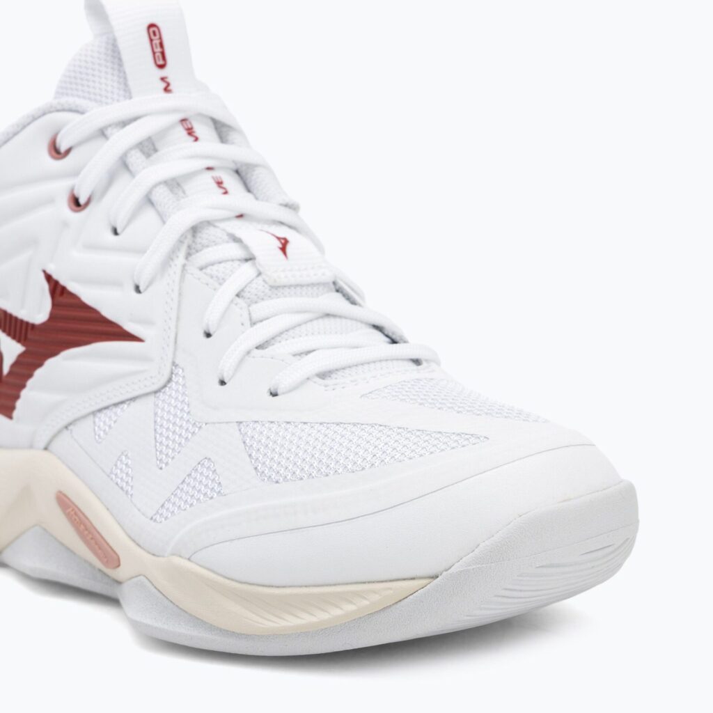 Женские волейбольные кроссовки Mizuno Wave Momentum Pro Mid white/rose elegance/lava falls