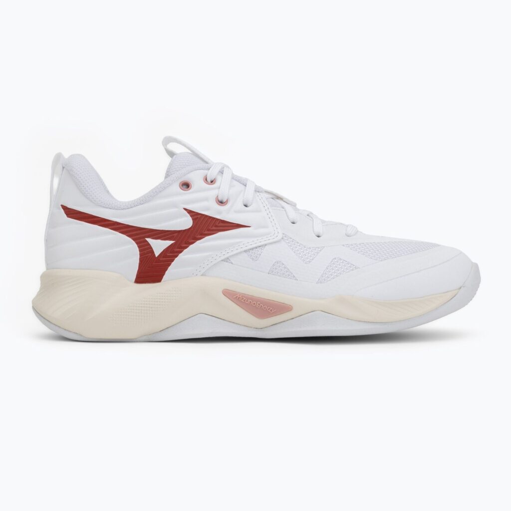 Женские волейбольные кроссовки Mizuno Wave Momentum Pro white/rose elegance/lava falls
