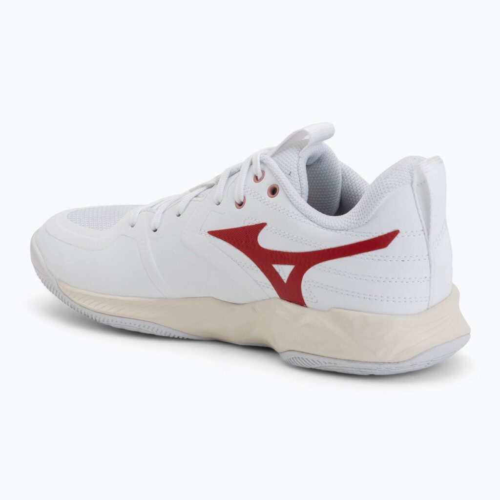 Женские волейбольные кроссовки Mizuno Wave Momentum Pro white/rose elegance/lava falls