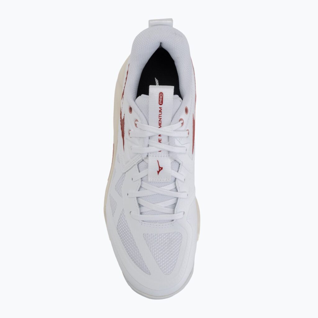 Женские волейбольные кроссовки Mizuno Wave Momentum Pro white/rose elegance/lava falls