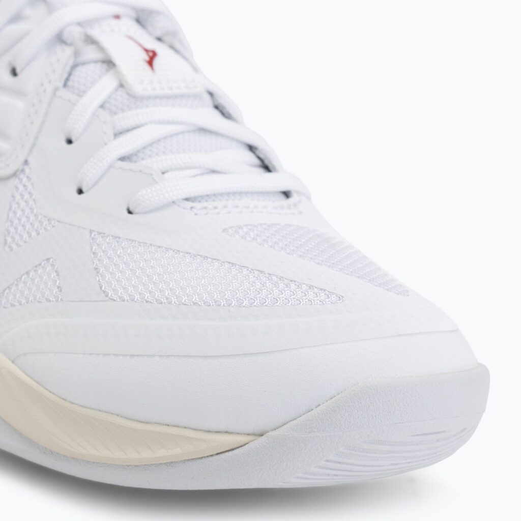 Женские волейбольные кроссовки Mizuno Wave Momentum Pro white/rose elegance/lava falls