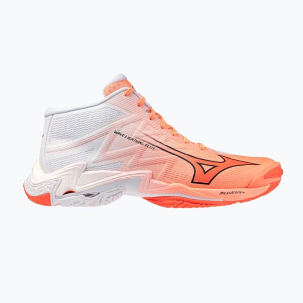 Волейбольные кроссовки Mizuno Wave Lightning Elite Mid Flamingo Coral/Lava Orange/White