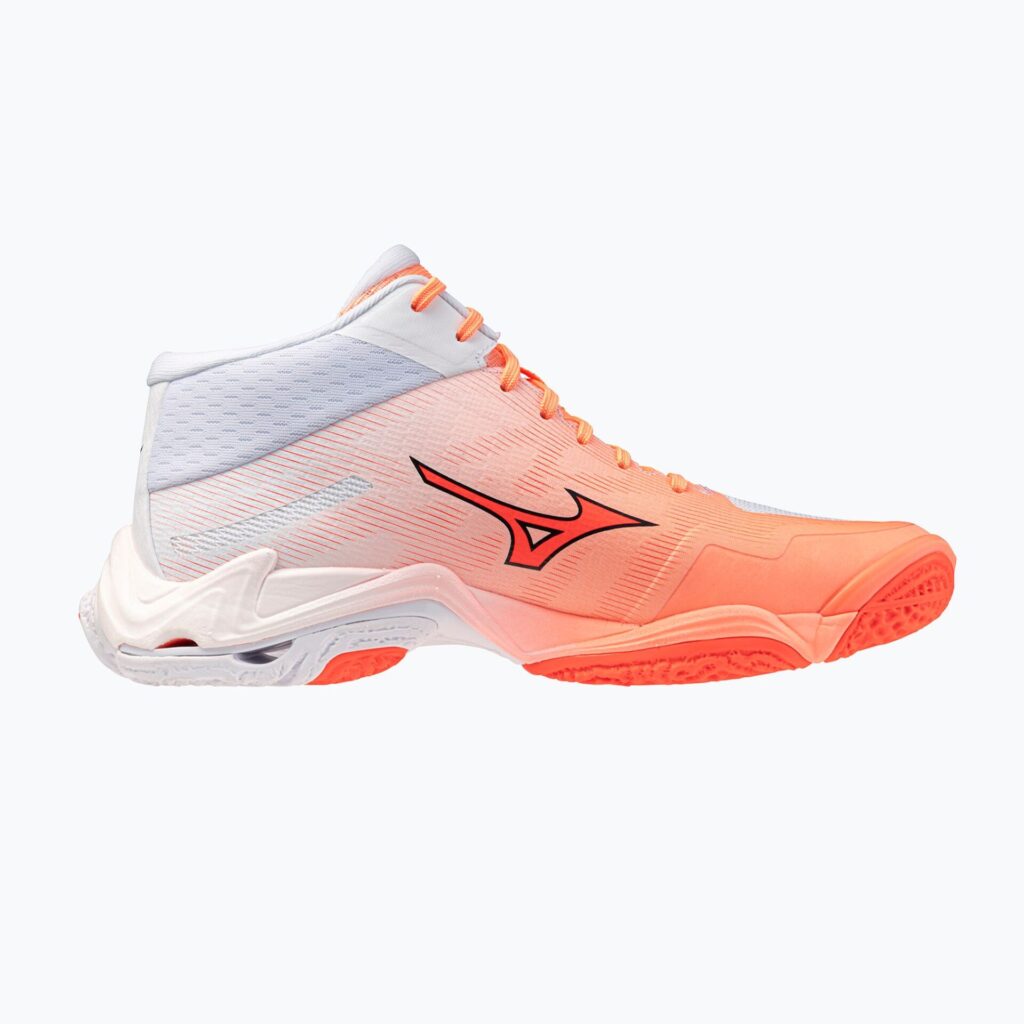 Волейбольные кроссовки Mizuno Wave Lightning Elite Mid Flamingo Coral/Lava Orange/White