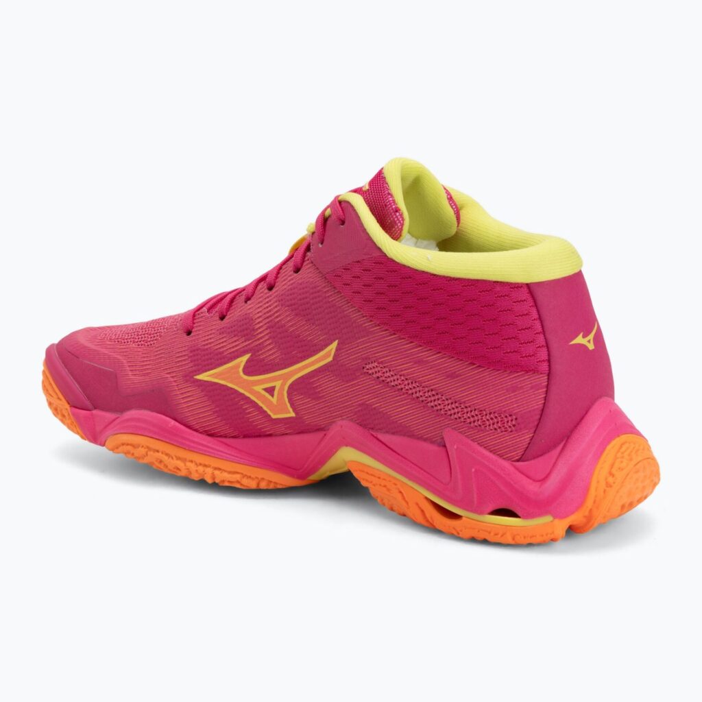 Волейбольные кроссовки MIZUNO Wave Lightning Elite Mid pink tetra/fortune yellow/light