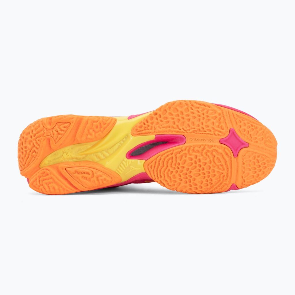 Волейбольные кроссовки MIZUNO Wave Lightning Elite Mid pink tetra/fortune yellow/light