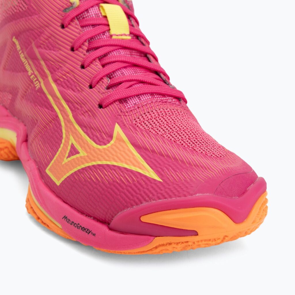 Волейбольные кроссовки MIZUNO Wave Lightning Elite Mid pink tetra/fortune yellow/light