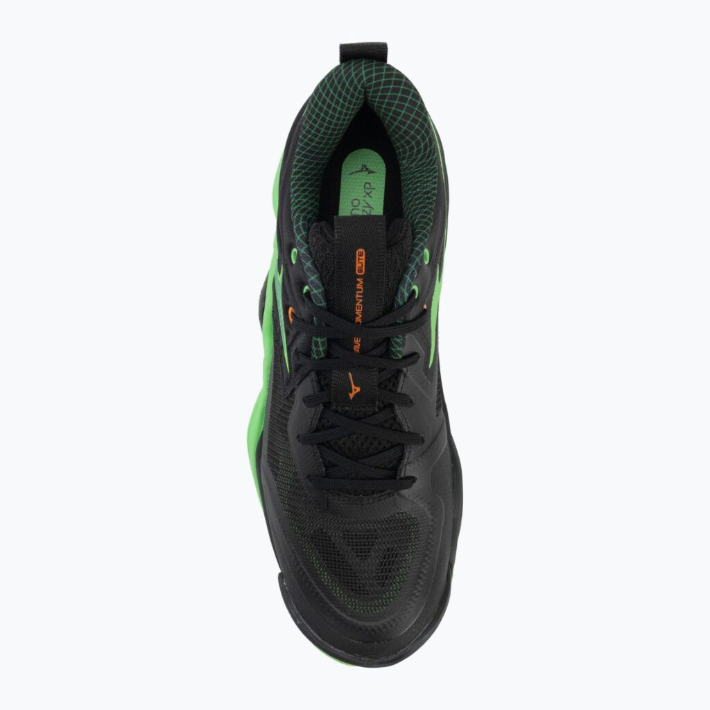 Волейбольные кроссовки Mizuno Wave Momentum Elite black/glowing apple/mandarin orange