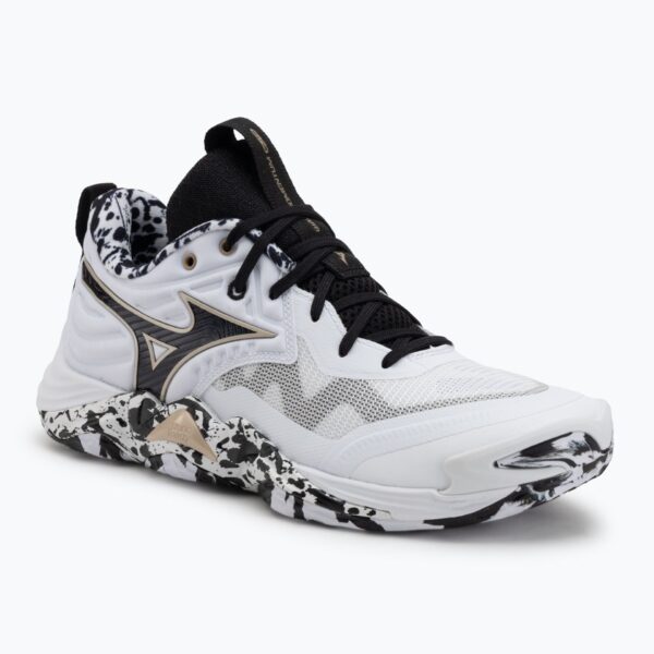 Волейбольные кроссовки Mizuno Wave Momentum Elite white/black/ge gold