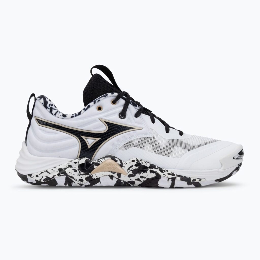 Волейбольные кроссовки Mizuno Wave Momentum Elite white/black/ge gold