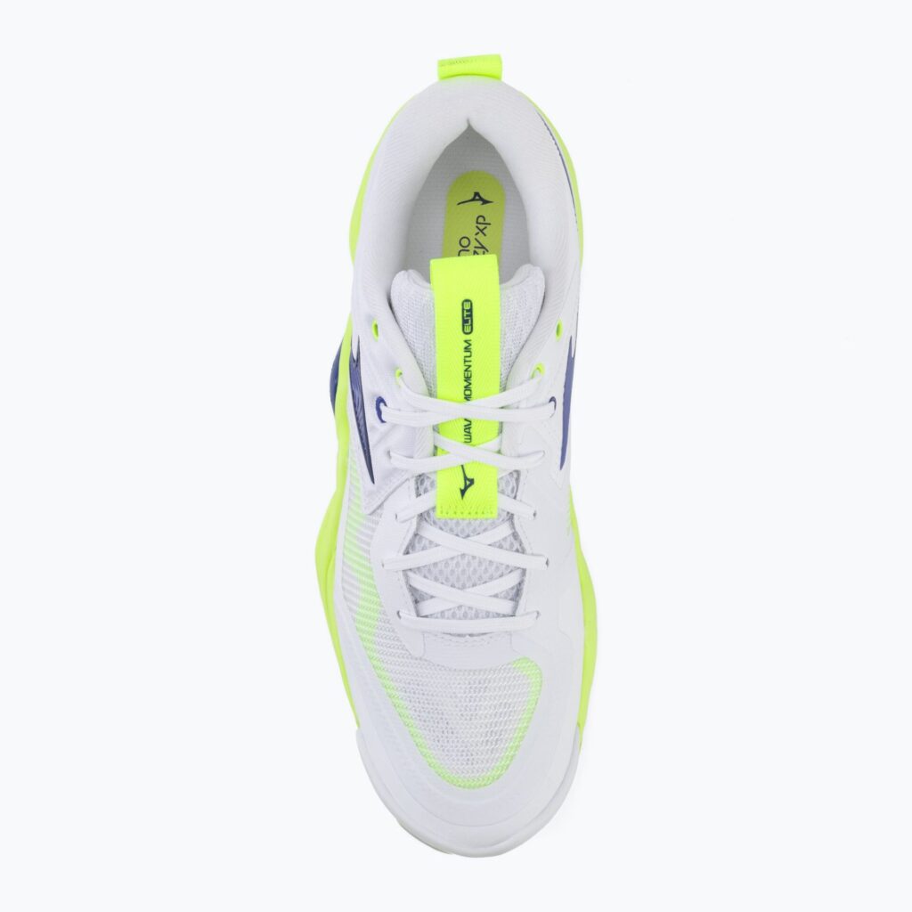 Волейбольные кроссовки Mizuno Wave Momentum Elite white/lightning yellow/dazzling blue