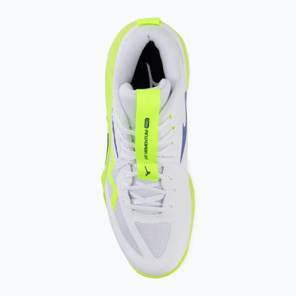 Волейбольные кроссовки Mizuno Wave Momentum Pro Mid white/lightning yellow/dazzling blue