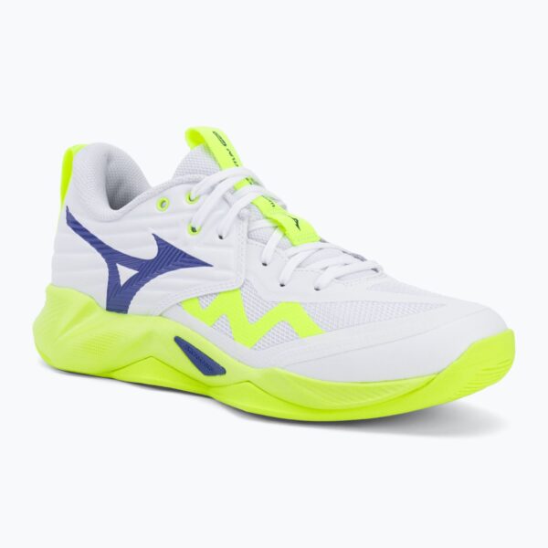 Волейбольные кроссовки Mizuno Wave Momentum Pro white/lightning yellow/dazzling blue