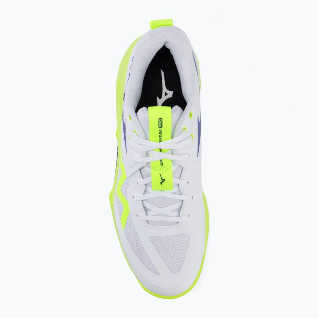 Волейбольные кроссовки Mizuno Wave Momentum Pro white/lightning yellow/dazzling blue