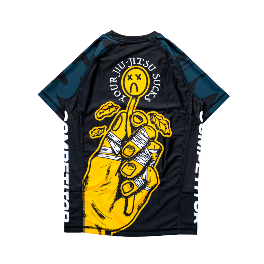 YJJS Рашгард LOVES ME NOT (BLACK/YELLOW)