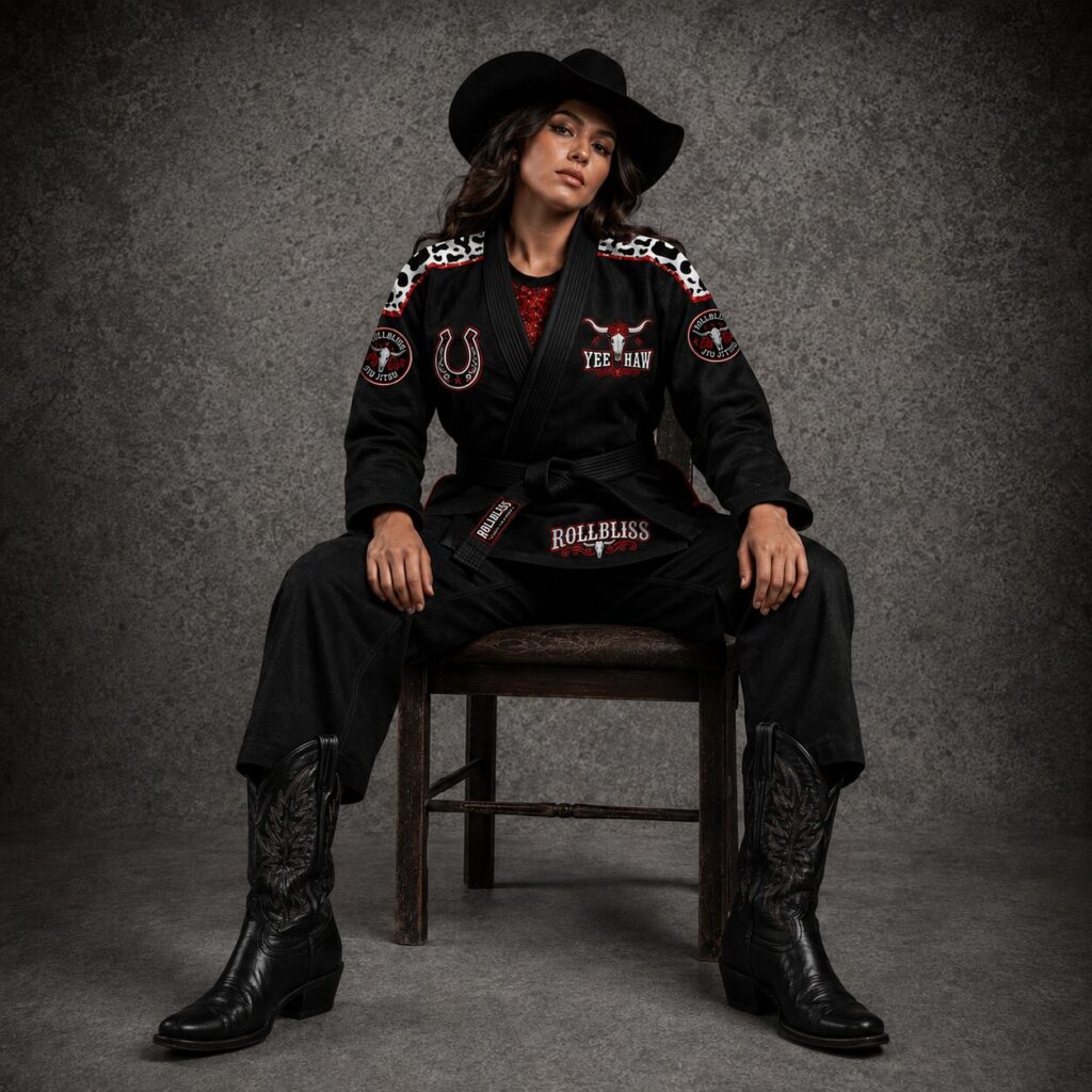 Rollbiss Кимоно Black CowGirl Yee Haw BJJ