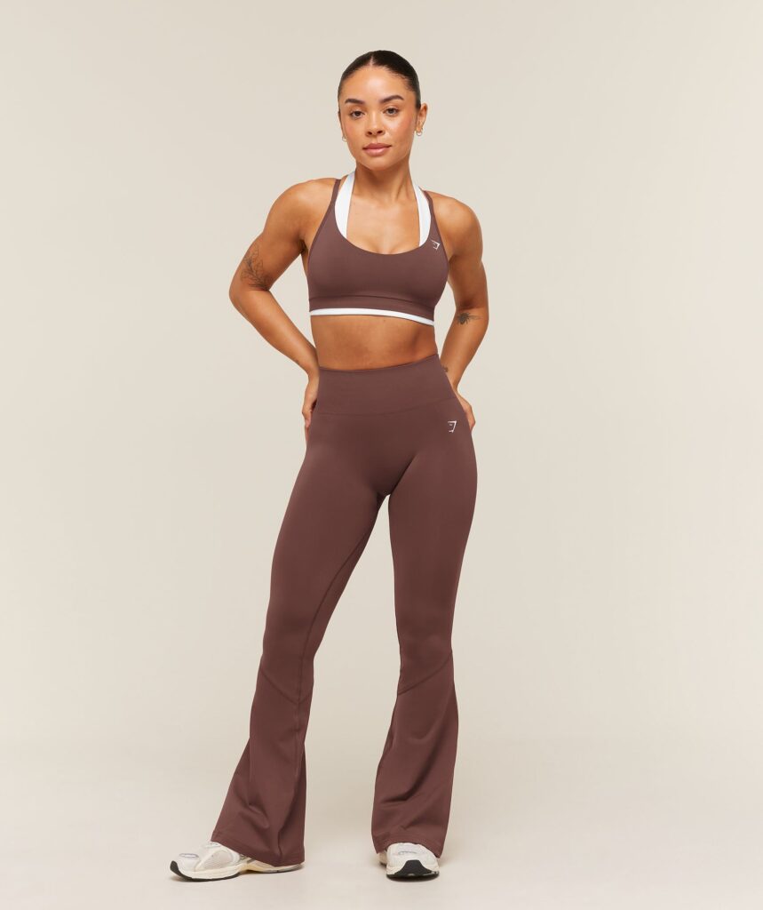 Леггинсы Gymshark Everyday Seamless Flared - Espresso Brown