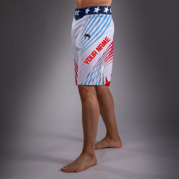 Шорты Men's Official UFC Freedom 250 by Venum White Personalized Authentic Fight Night Long Fit Fight