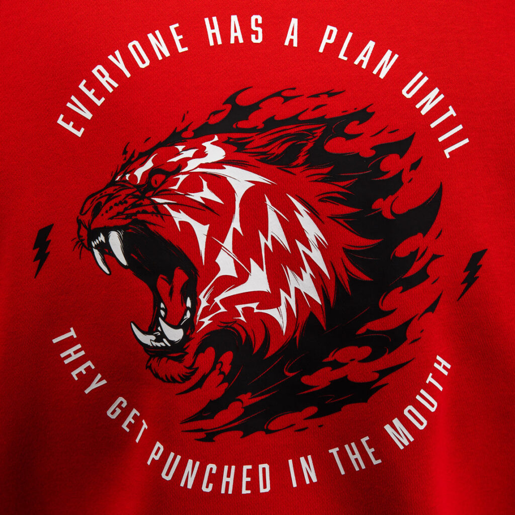Худи Venum x Mike Tyson Tiger - Intense Red/Deep Black