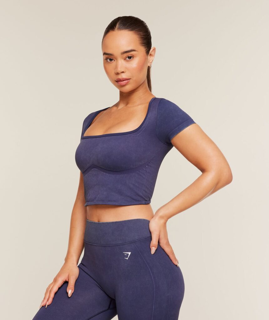 Шорты Gymshark Gymshark x Bratz Crop Top - Indigo Purple/Wash