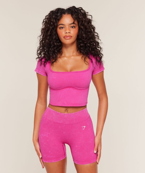 Шорты Gymshark Gymshark x Bratz Crop Top - Super-Set Pink/Wash