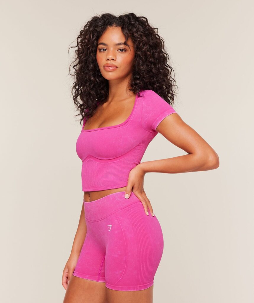 Шорты Gymshark Gymshark x Bratz Crop Top - Super-Set Pink/Wash