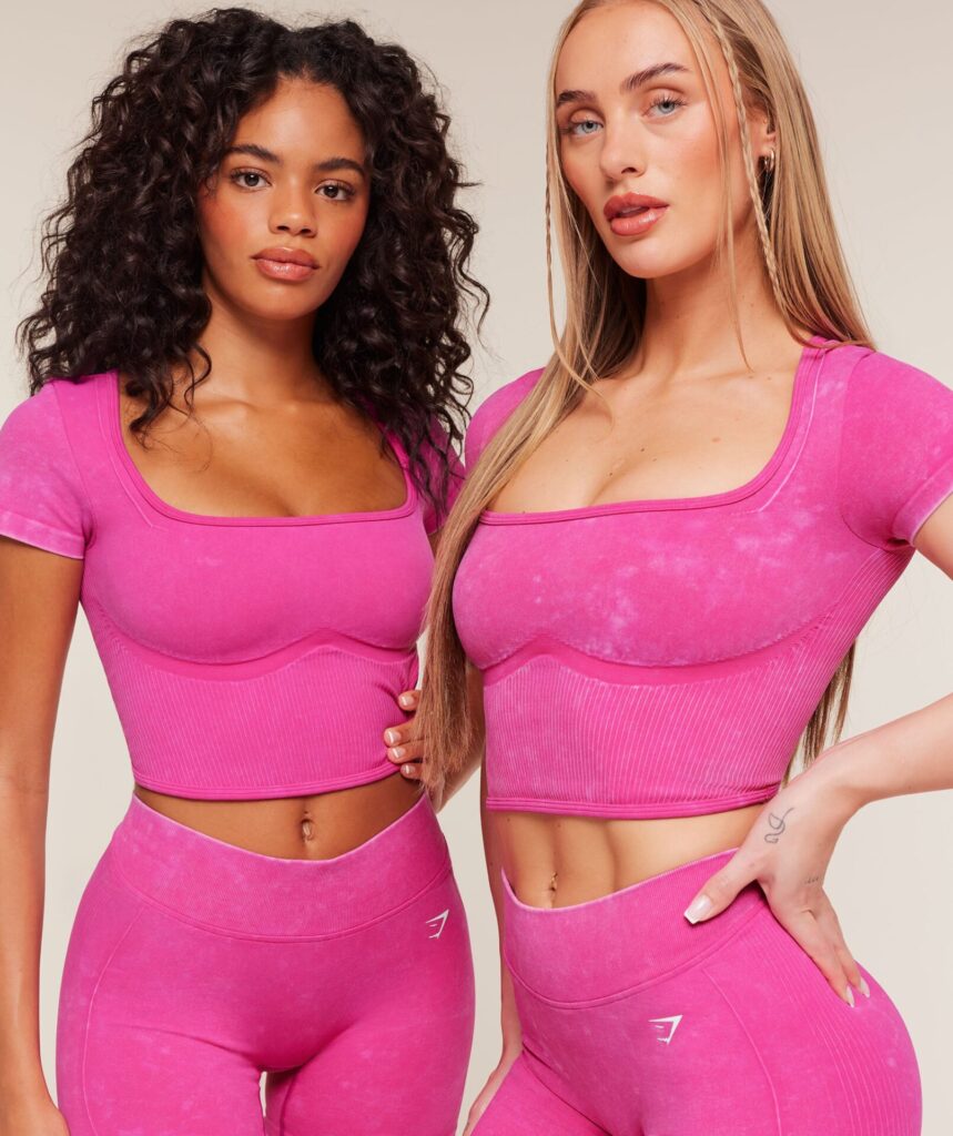Шорты Gymshark Gymshark x Bratz Crop Top - Super-Set Pink/Wash