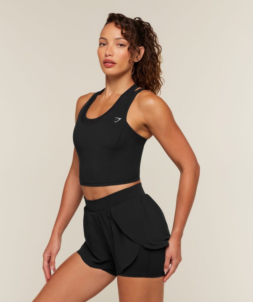 Gymshark Mesh Sleeveless Tank with Shelf - Black