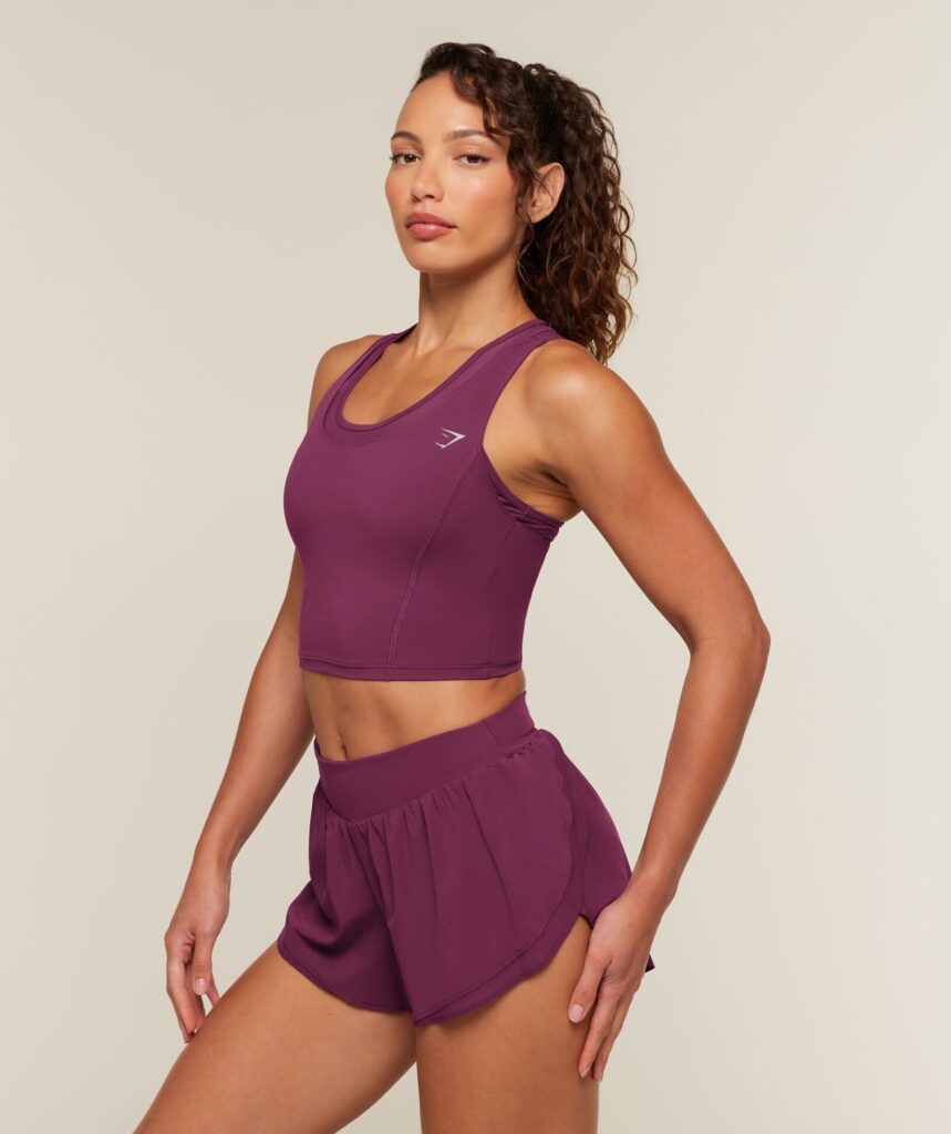 Gymshark Mesh Sleeveless Tank with Shelf - Strength Pink