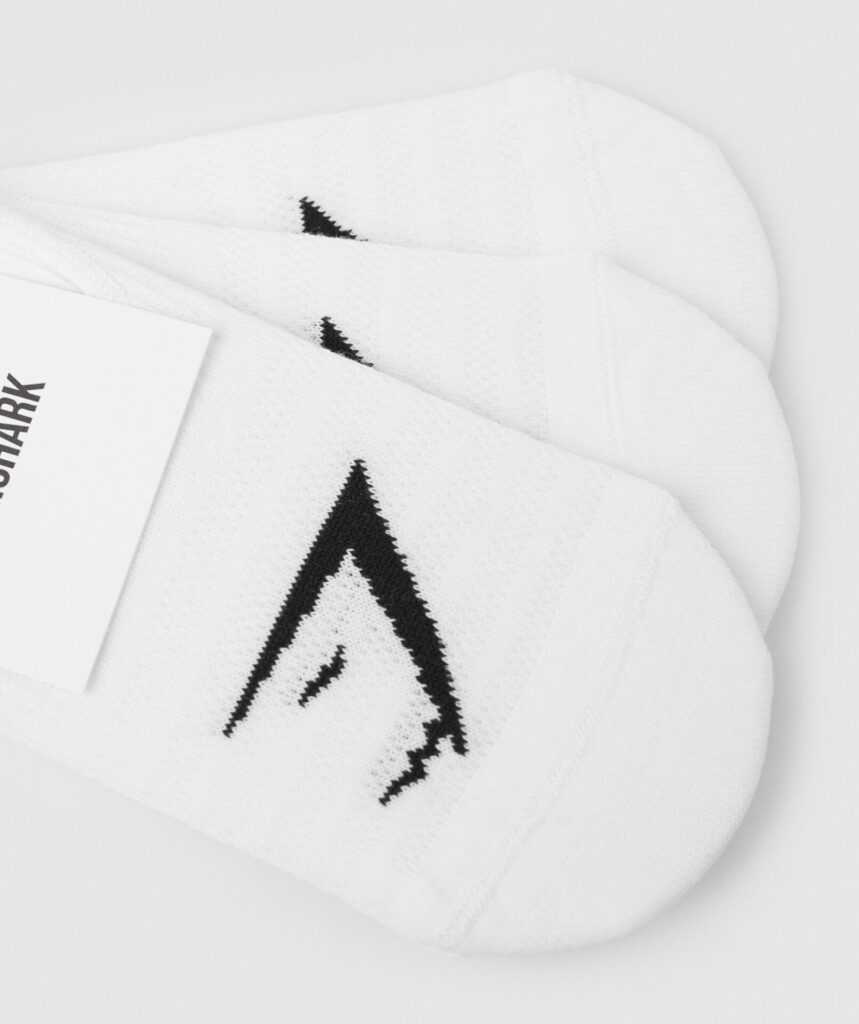Gymshark No Show Socks 3pk - White