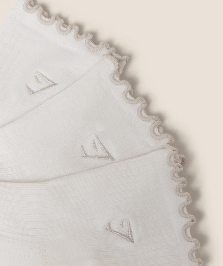Gymshark Midi Frill Socks 3pk - Soft White