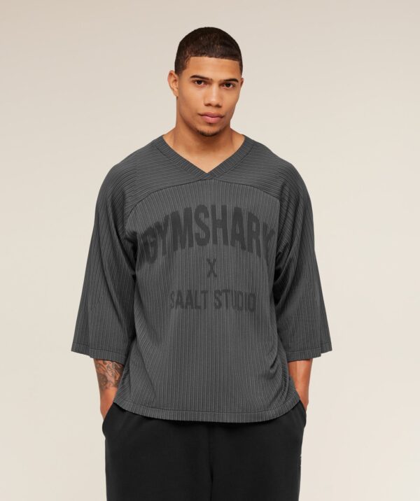 Gymshark Gymshark x Saalt Studios Seamless Jersey - Asphalt Grey/Pitch Grey