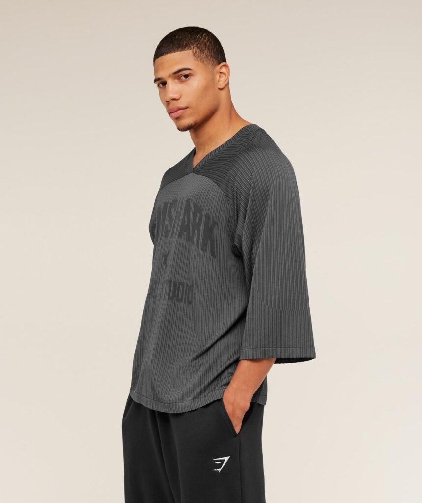 Gymshark Gymshark x Saalt Studios Seamless Jersey - Asphalt Grey/Pitch Grey