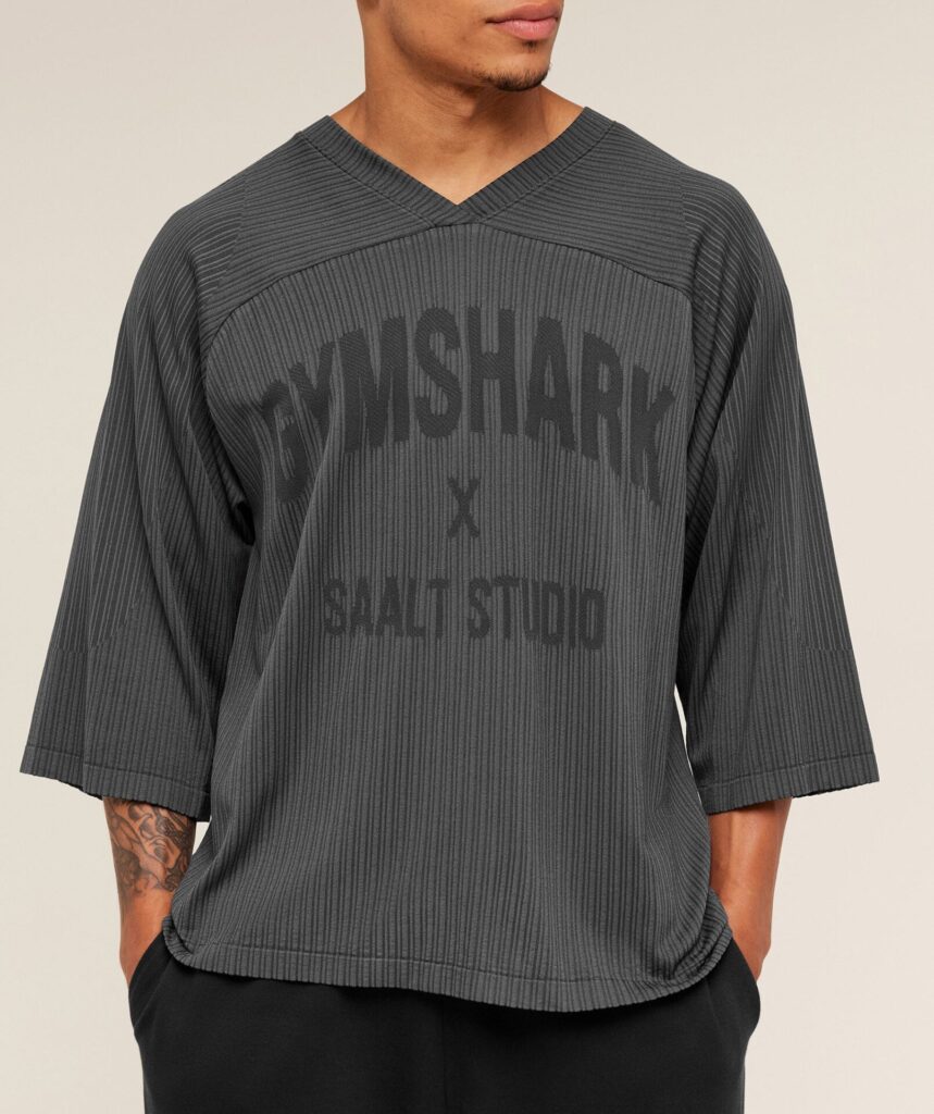 Gymshark Gymshark x Saalt Studios Seamless Jersey - Asphalt Grey/Pitch Grey