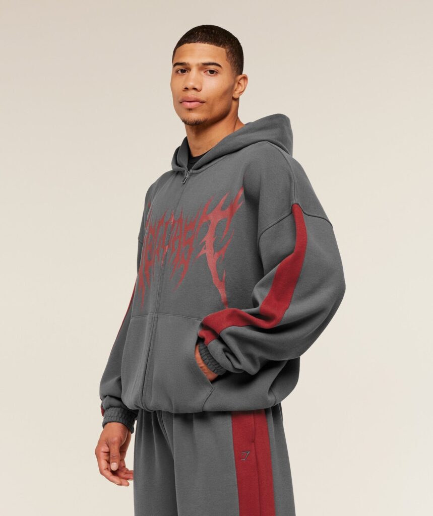 Худи Gymshark Gymshark x Carlos Belcast Zip Up - Onyx Grey
