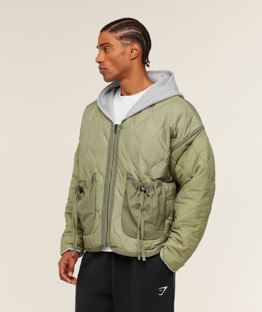 Куртка Gymshark Gymshark x Saalt Studios - Utility Green/Guille Core Grey Marl
